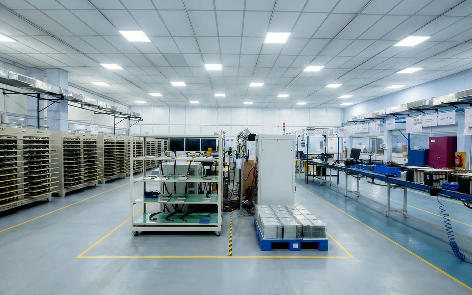 Battery pack production floor