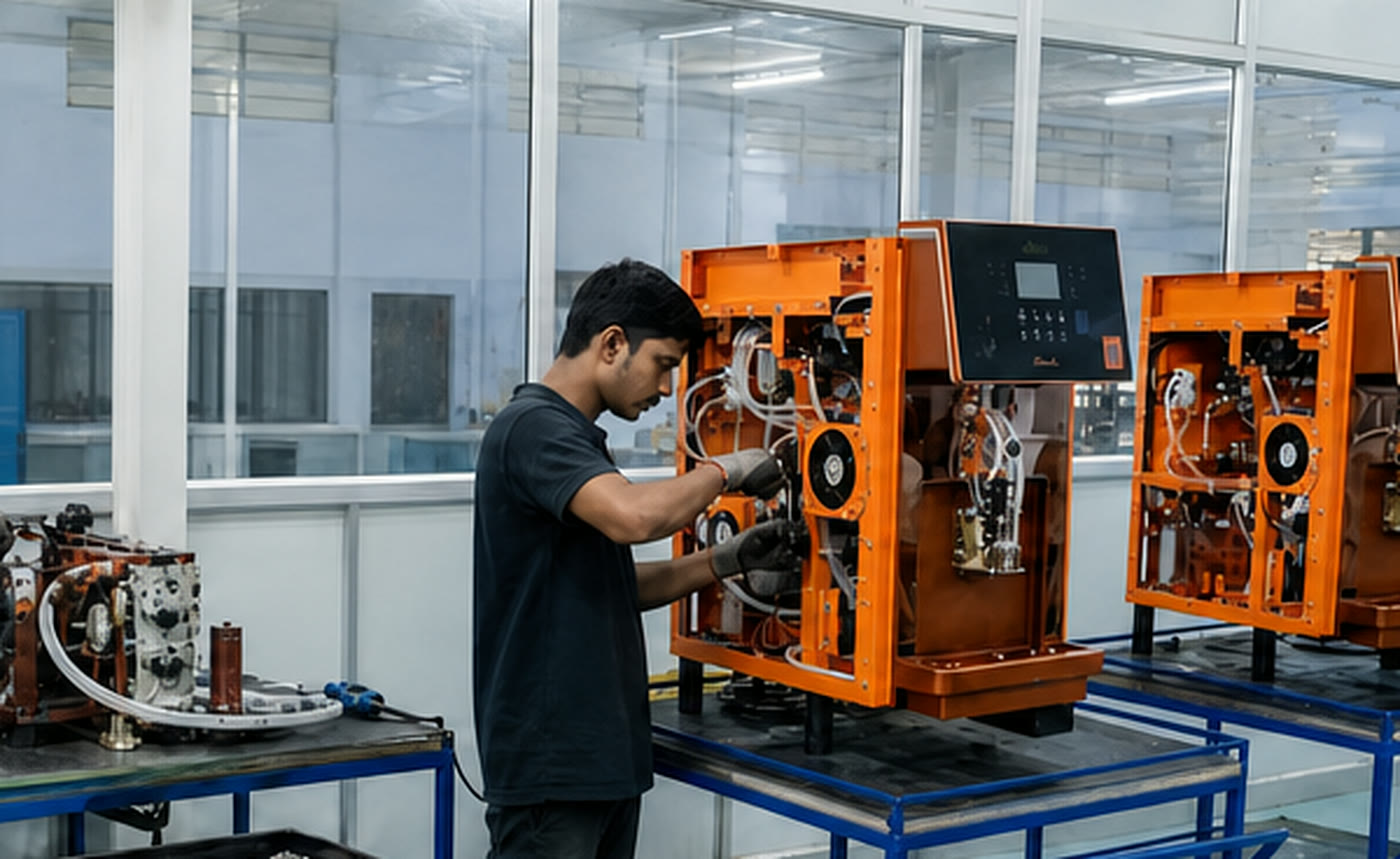Assembly line at a Nemi factory